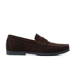 Genuine Suede Leather Slip-On Loafers // Brown (Euro: 43)