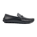 Genuine Leather Slip-On Loafer Shoes with Buckle for Men // Black (Euro: 44)