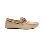 Genuine Suede Leather Slip-On Loafer Shoes with Lace for Men // Beige (Euro: 42)