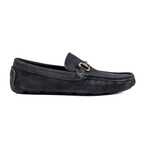 Genuine Suede Leather Slip-On Loafer Shoes with Buckle for Men // Dark Grey (Euro: 45)