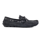Genuine Suede Lace-up Leather Slip-On Loafer Shoes with Lace for Men // Grey (Euro: 43)