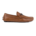 Genuine Leather Slip-On Loafer Shoes with Buckle for Men // Brown (Euro: 41)