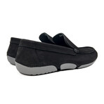 Nubuck Leather Slip-On Loafer Shoes for Men // Black (Euro: 41)