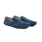 Genuine Suede Leather Slip-On Loafer Shoes with Anchor Buckle for Men // Jeans (Euro: 41)