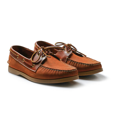 Nubuck Leather Slip-On Loafer Shoes with Lace for Men // Tan (Euro: 40)