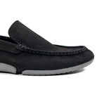 Nubuck Leather Slip-On Loafer Shoes for Men // Black (Euro: 40)