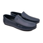 Genuine Leather Slip-On Loafer Shoes for Men // Navy Blue (Euro: 42)