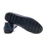 Genuine Leather Slip-On Loafer Shoes for Men // Navy Blue (Euro: 43)