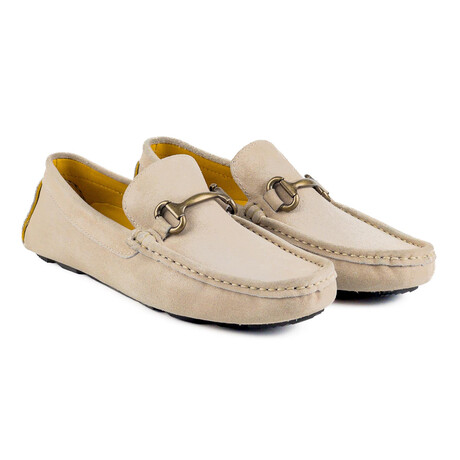 Genuine Suede Leather Slip-On Loafer Shoes with Buckle for Men // Soil (Euro: 40)