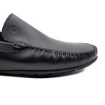 Genuine Leather Slip-On Loafer Shoes for Men // Black (Euro: 45)