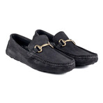 Genuine Suede Leather Slip-On Loafer Shoes with Buckle for Men // Dark Grey (Euro: 44)