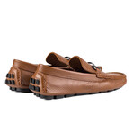 Genuine Leather Slip-On Loafer Shoes with Buckle for Men // Brown (Euro: 43)