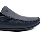 Genuine Leather Slip-On Loafer Shoes for Men // Navy Blue (Euro: 40)