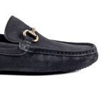 Genuine Suede Leather Slip-On Loafer Shoes with Buckle for Men // Dark Grey (Euro: 40)