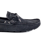 Genuine Suede Lace-up Leather Slip-On Loafer Shoes with Lace for Men // Grey (Euro: 41)