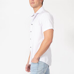 Solid Short Sleeve Dress Shirt // White (S)