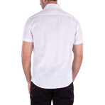 Breezy Button Up Short Sleeve Plain Pattern // White (S)