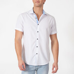 Print Placket Fit Short Sleeve Dress Shirt // White (XL)