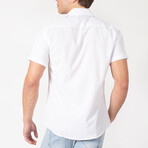 Solid Short Sleeve Dress Shirt // White (L)