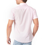 Solid Short Sleeve Dress Shirt // Pink (M)