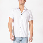 Solid Short Sleeve Dress Shirt // White (S)