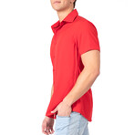 Solid Short Sleeve Dress Shirt // Red (3XL)