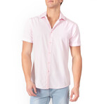 Solid Short Sleeve Dress Shirt // Pink (XL)