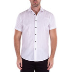 Breezy Button Up Short Sleeve Plain Pattern // White (M)