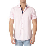 Print Placket Fit Short Sleeve Dress Shirt // Pink (2XL)