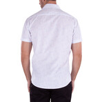 Summit Snap Button Up Short Sleeve w/ Stripes Print // White (L)