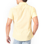 Button Up Short Sleeve Soft Stripe Pattern // Yellow (M)