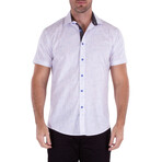 Summit Snap Button Up Short Sleeve w/ Stripes Print // White (L)