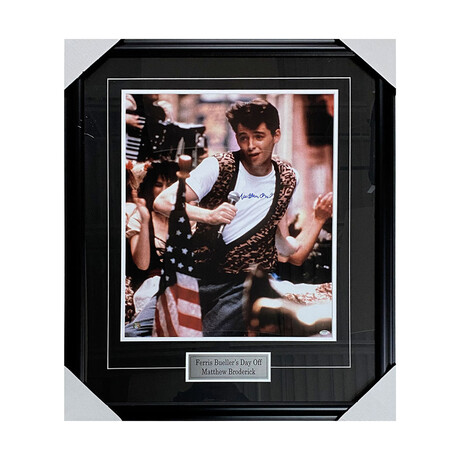 Matthew Broderick  // Autographed Framed 16 X 20 "Ferris Bueller" Photo