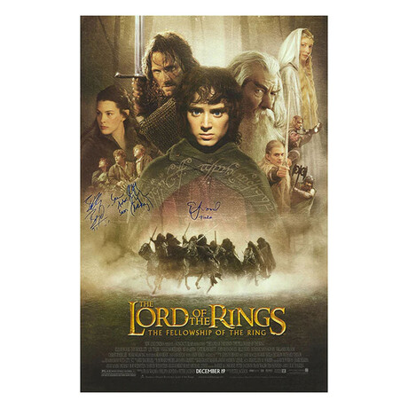 "Lord of the Rings - The Fellowship of the Rings" 24 X 36 Poster - 4 Autographs