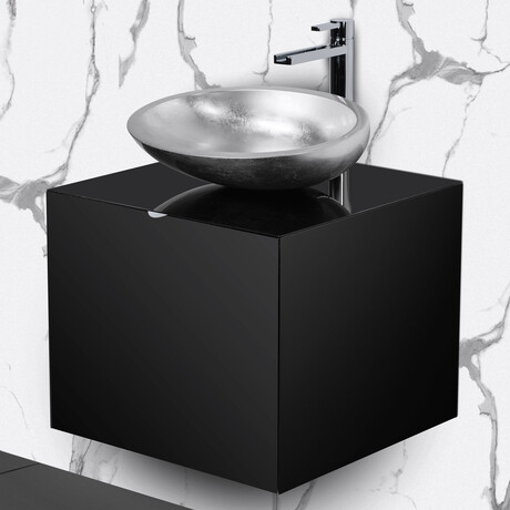 Enzo Lacquered Bathroom Vanity 20 Inch // Black