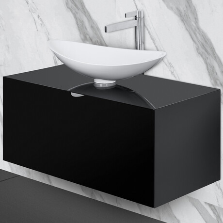 Enzo 40 Lacquered Bathroom Vanity // Black
