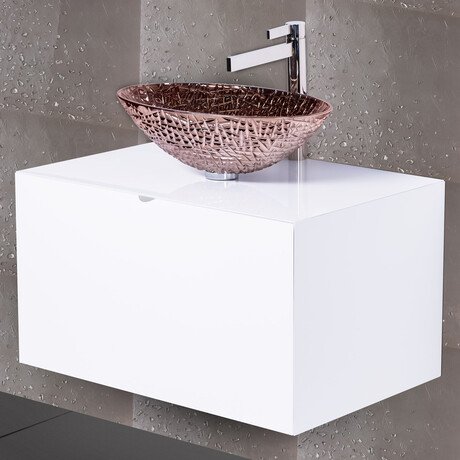 Enzo Lacquered Bathroom Vanity 30 Inch // White