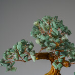 Genuine Green Aventurine Bonsai Tree in Round Ceramic Pot 8.5”
