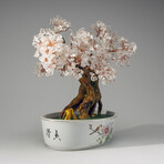 Genuine Quartz Bonsai Tree in Oval Ceramic Pot 10”