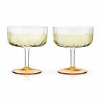 Deco Gatsby Crystal Coupe Glasses // Set Of 2 // 8 oz