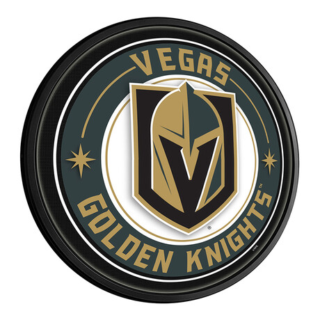 Vegas Golden Knights //  Round Slimline Lighted Wall Sign