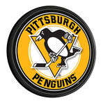 Pittsburgh Penguins //  Round Slimline Lighted Wall Sign