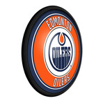 Edmonton Oilers //  Round Slimline Lighted Wall Sign