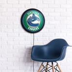 Vancouver Canucks //  Round Slimline Lighted Wall Sign