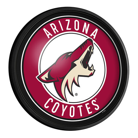 Arizona Coyotes //  Round Slimline Lighted Wall Sign