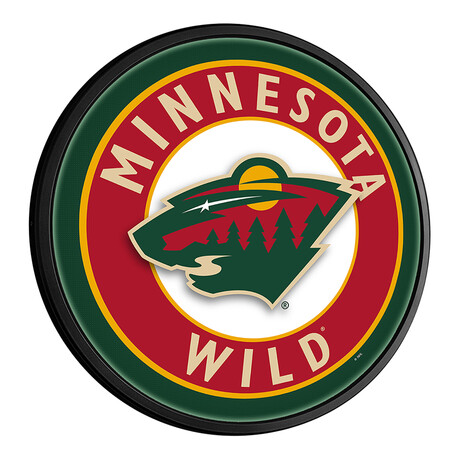 Minnesota Wild //  Round Slimline Lighted Wall Sign
