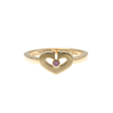 Cartier // 18k White Gold C Heart Ring With Sapphire // Ring Size: 5.25 // Store Display
