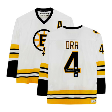 Bobby Orr Signed White Boston Bruins Heroes Of Hockey Jersey - GNR COA