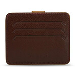 Men's Genuine Real Leather Wallet Card Holder Floater Patterned // Claret Red Light Tan