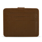 Men's Genuine Real Leather Wallet Card Holder Floater Patterned // Light Brown Light Brown